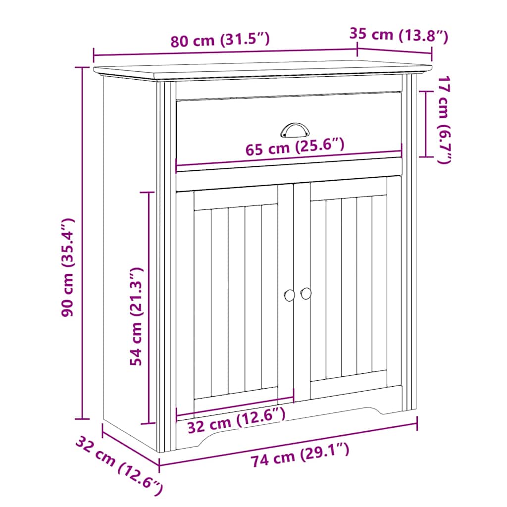 Ντουλάπι διαδρόμου BODO Γκρι 80x35x90 cm