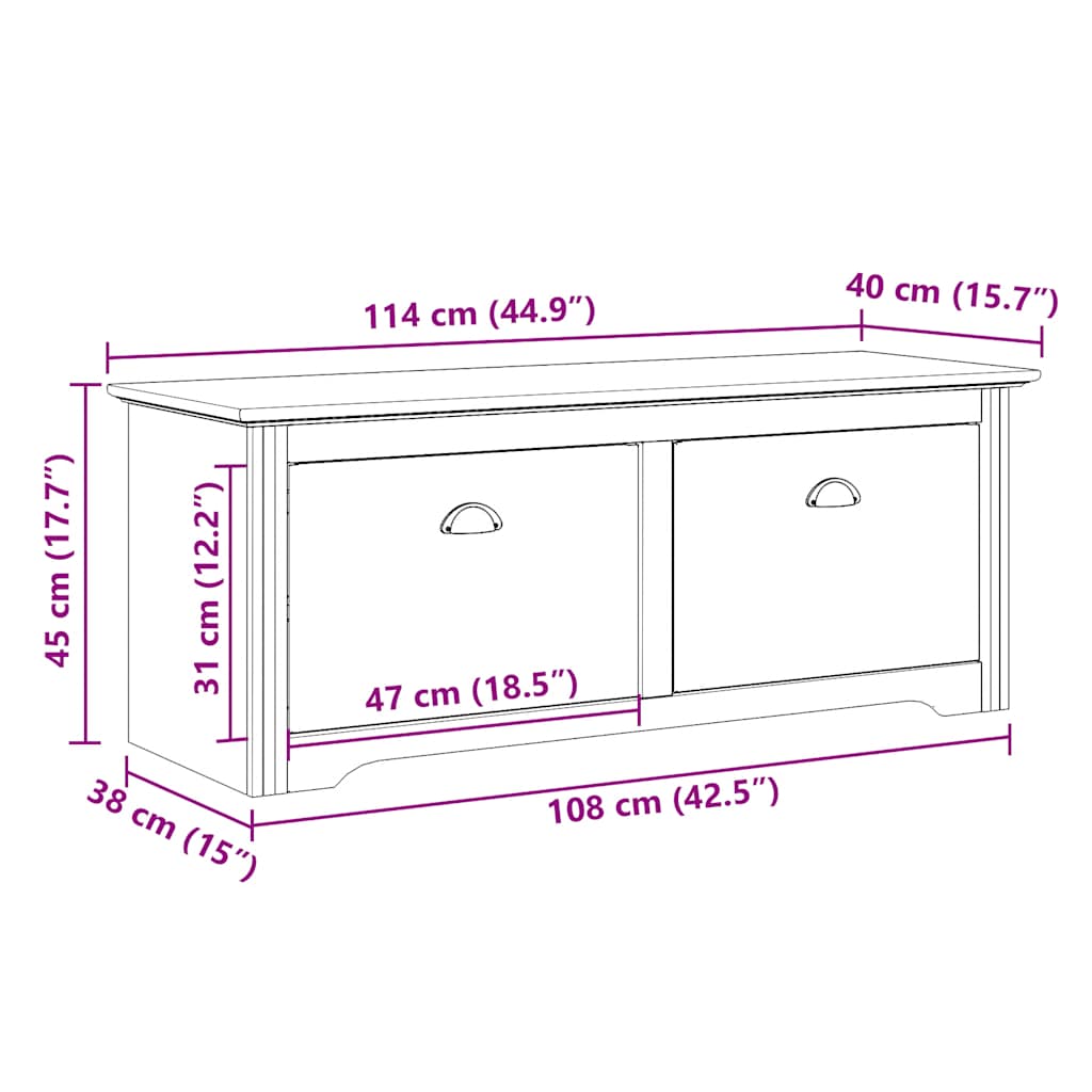 Πάγκος διαδρόμου  "BODO" Λευκό 114x40x45 cm - Pakobazaar