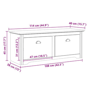 Πάγκος διαδρόμου  "BODO" Λευκό 114x40x45 cm - Pakobazaar