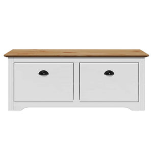 Πάγκος διαδρόμου  BODO Λευκό και καφέ 114x40x45 cm