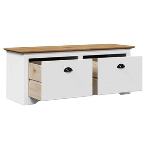 Πάγκος διαδρόμου  BODO Λευκό και καφέ 114x40x45 cm