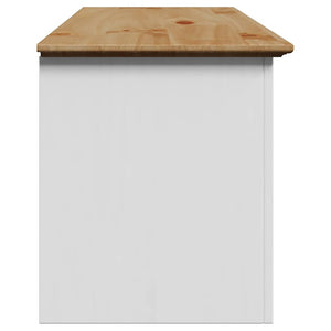 Πάγκος διαδρόμου  BODO Λευκό και καφέ 114x40x45 cm