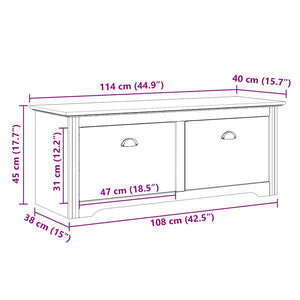 Πάγκος διαδρόμου BODO Γκρι 114x40x45 cm
