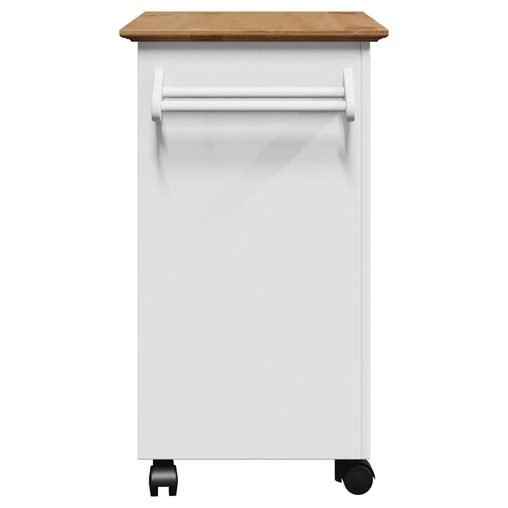 Καροτσάκι κουζίνας BODO Λευκό και καφέ 72x45x80 cm - Pakobazaar
