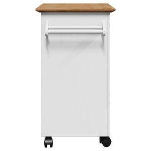 Καροτσάκι κουζίνας BODO Λευκό και καφέ 72x45x80 cm - Pakobazaar