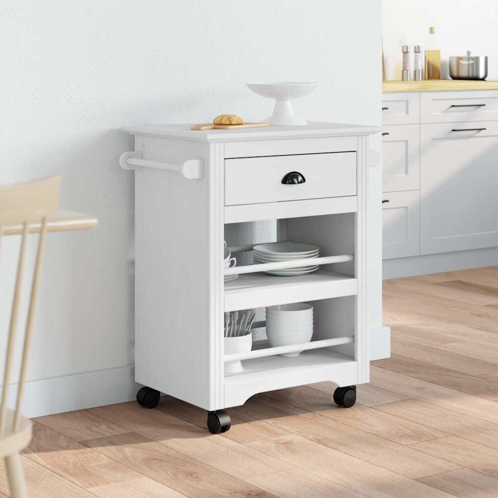 Καρότσι κουζίνας "BODO" Λευκό 67,5x45x80 cm
