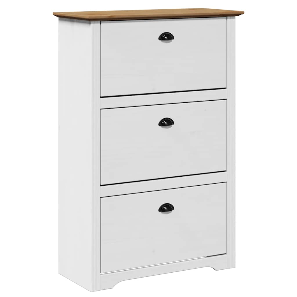 Ράφι παπουτσιών  BODO Λευκό και καφέ 80x35x118 cm - Pakobazaar