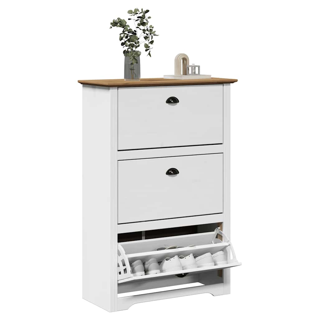 Ράφι παπουτσιών  BODO Λευκό και καφέ 80x35x118 cm - Pakobazaar