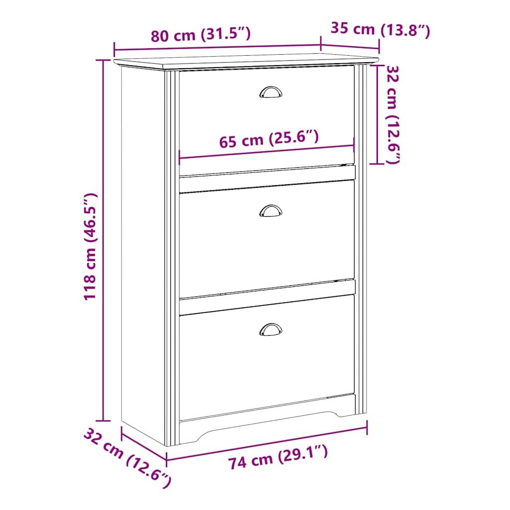 Ράφι παπουτσιών  BODO Γκρι 80x35x118 cm - Pakobazaar