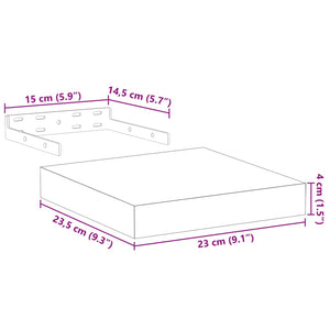 Ράφια Τοίχου 4 τεμ. 23x23,5x4 εκ. Επεξεργασμένο Ξύλο