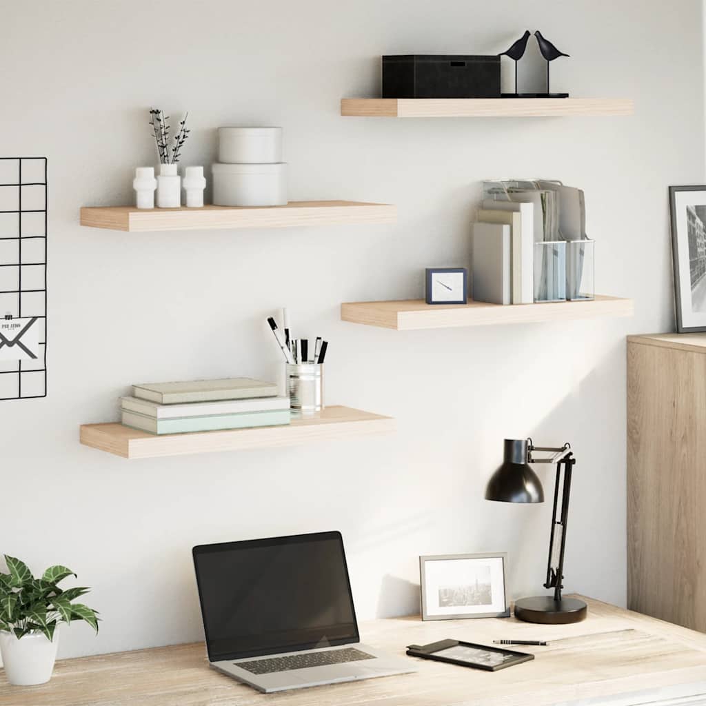 Ράφια Τοίχου 4 τεμ. 60x23,5x4 εκ. Επεξεργασμένο Ξύλο - Pakobazaar