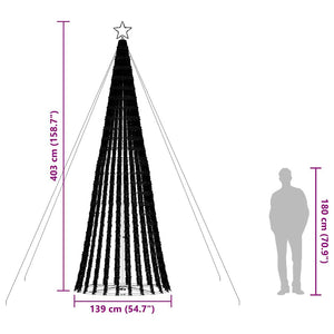 Χριστουγεννιάτικο δέντρο LED 1028 LED μπλε 403 cm