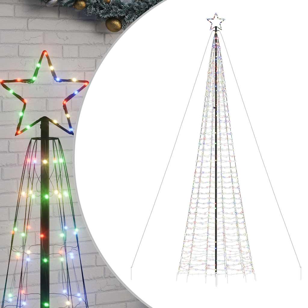 Χριστουγεννιάτικο δέντρο LED με καρφιά 1534 LED πολύχρωμα 500cm