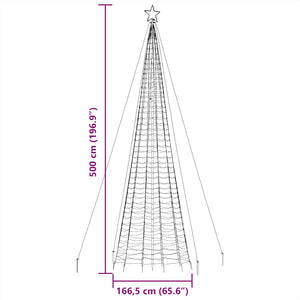 Χριστουγεννιάτικο δέντρο LED με καρφιά 1534 LED πολύχρωμα 500cm