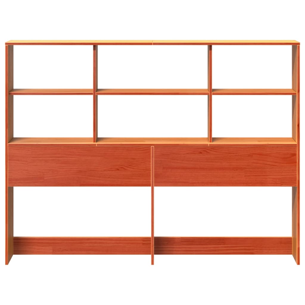 Κεφαλάρι με Αποθ. Χώρο Καφέ Κεριού 150 εκ από Μασίφ Ξύλο Πεύκου