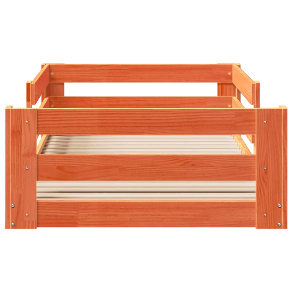 Σκελετός Κρεβ. Χωρίς Στρώμα Καφέ Κεριού 90x190 εκ Μασίφ Πεύκο