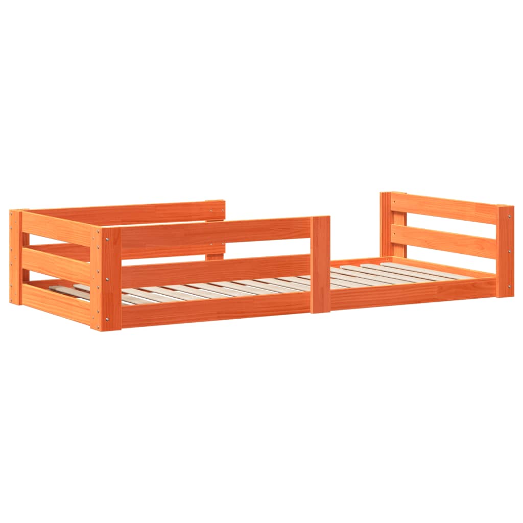 Σκελετός Κρεβ. Χωρίς Στρώμα Καφέ Κεριού 90x190 εκ Μασίφ Πεύκο