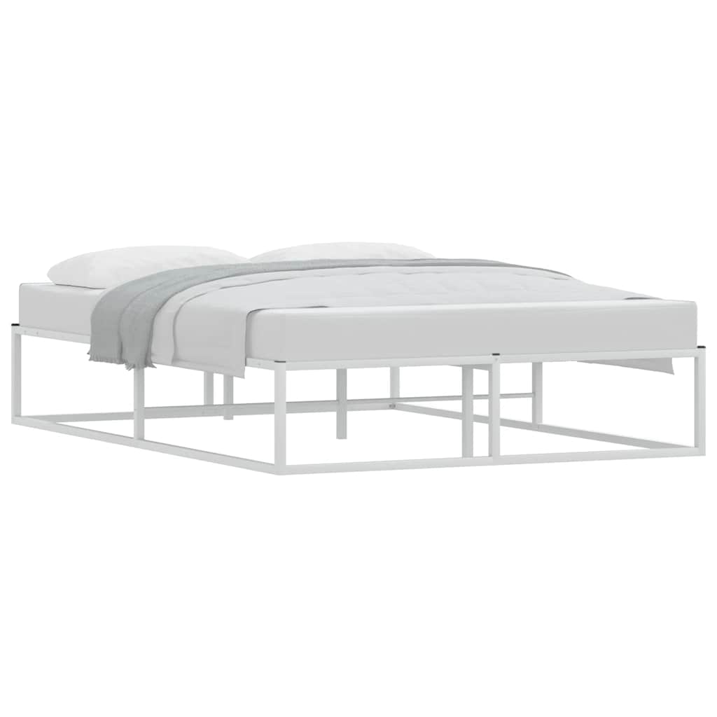 Πλαίσιο κρεβατιού χωρίς στρώμα Λευκό 140x200 cm Μεταλλικό - Pakobazaar