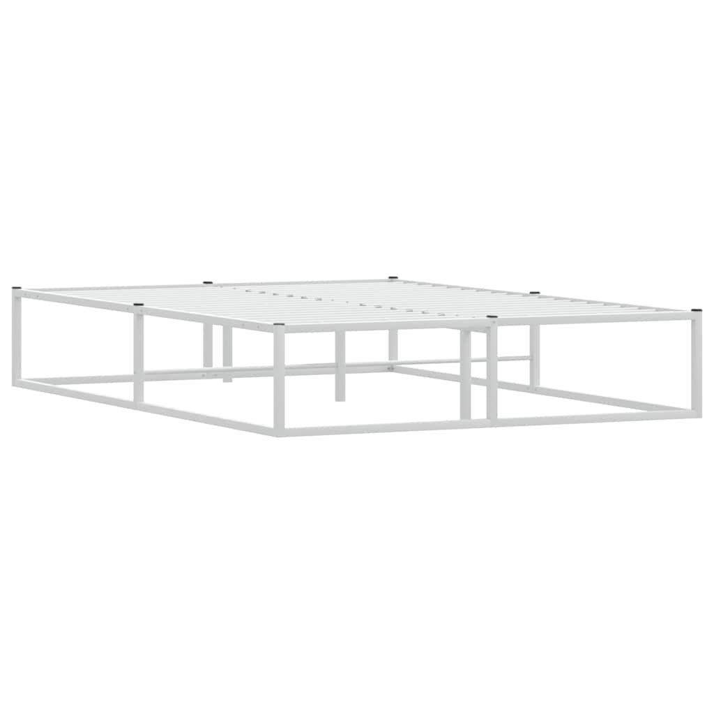 Πλαίσιο κρεβατιού χωρίς στρώμα Λευκό 140x200 cm Μεταλλικό - Pakobazaar