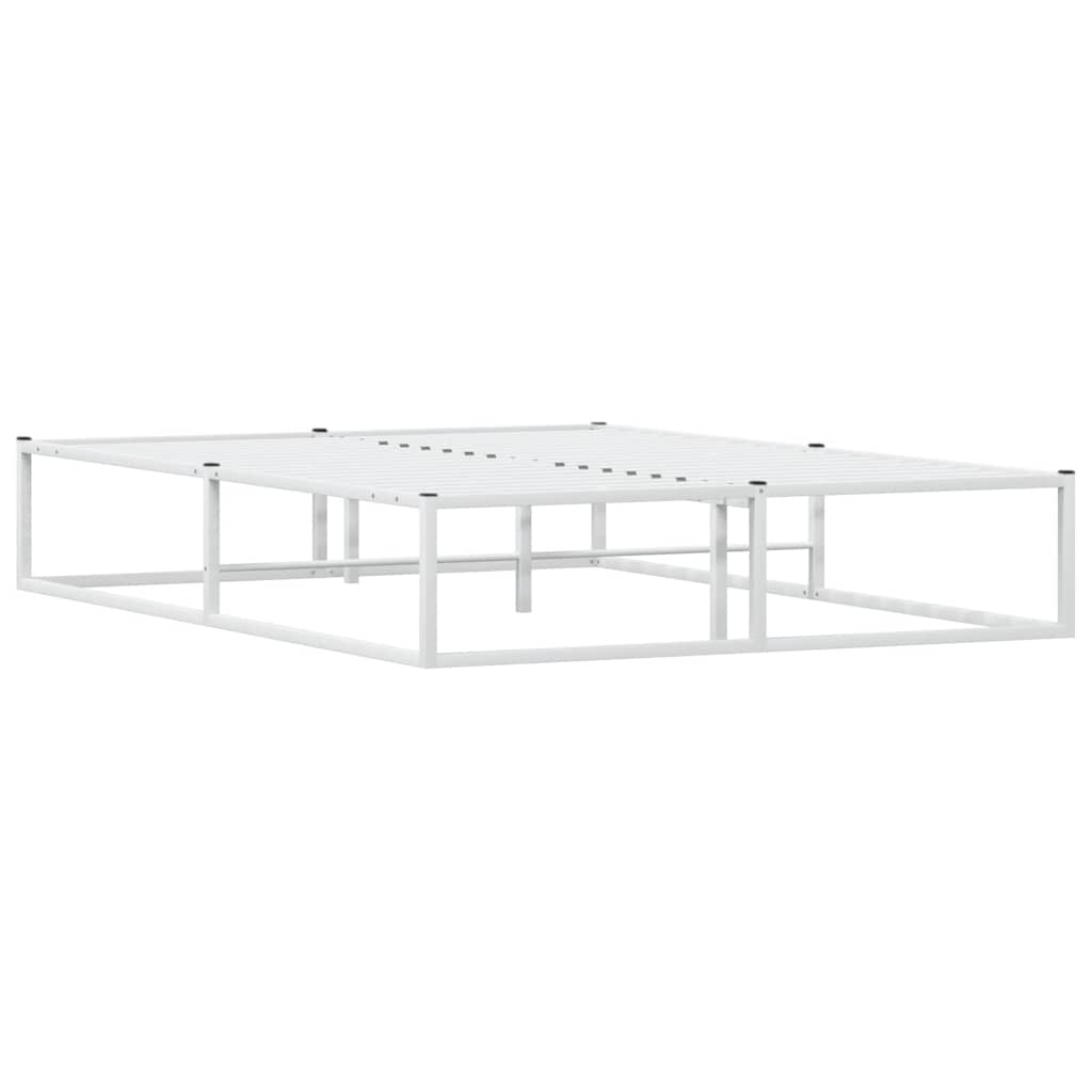 Πλαίσιο κρεβατιού χωρίς στρώμα Λευκό 140x200 cm Μεταλλικό - Pakobazaar