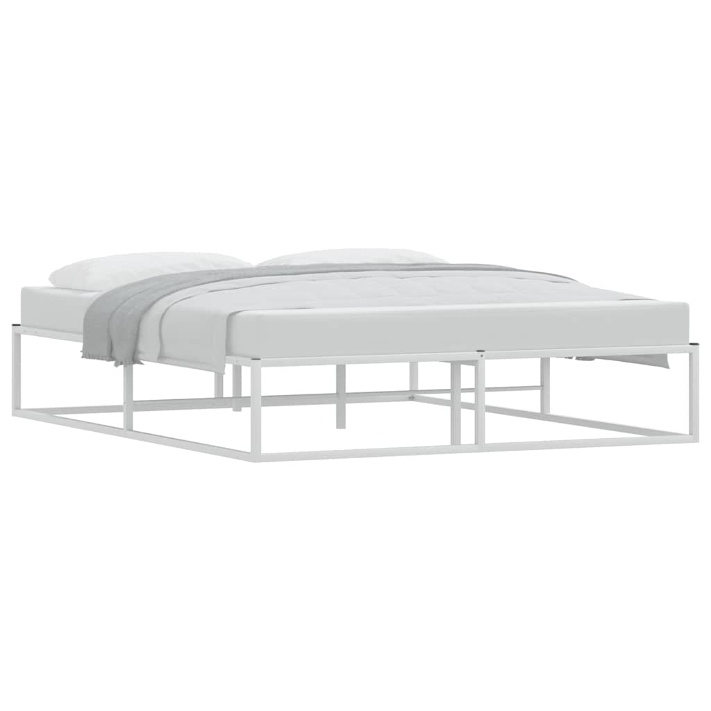 Πλαίσιο κρεβατιού χωρίς στρώμα Λευκό 160x200 cm Μεταλλικό - Pakobazaar