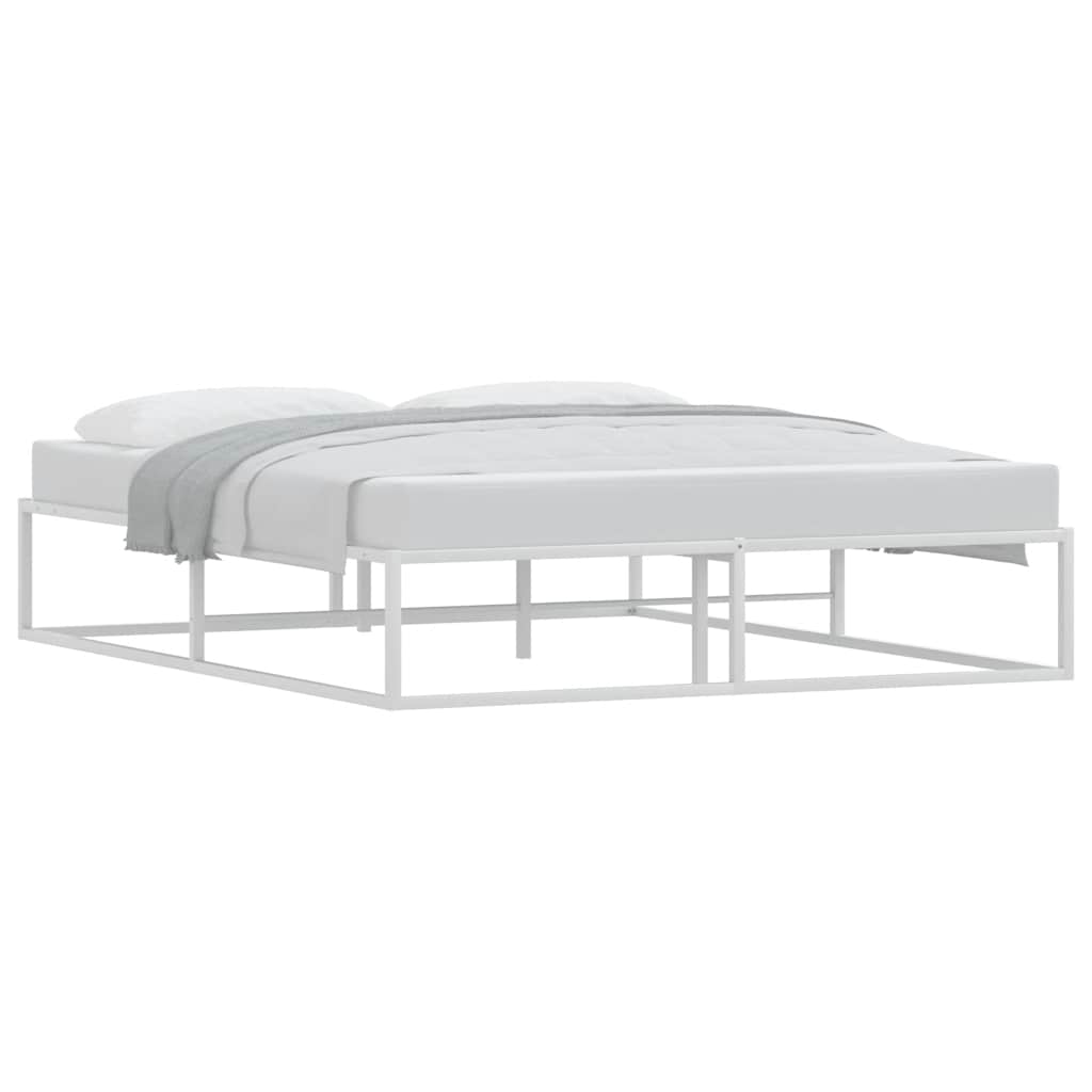 Πλαίσιο κρεβατιού χωρίς στρώμα Λευκό 160x200 cm Μεταλλικό - Pakobazaar