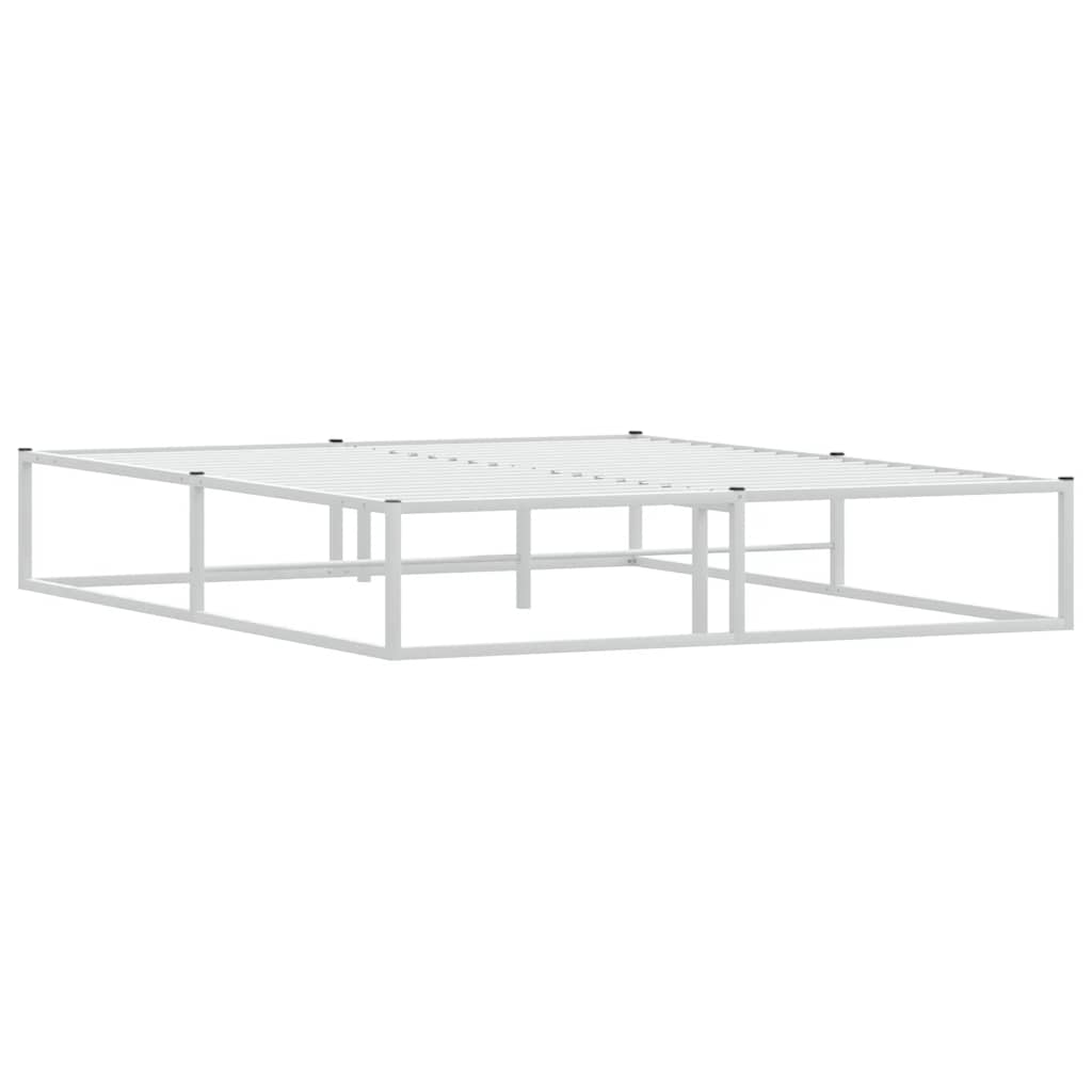 Πλαίσιο κρεβατιού χωρίς στρώμα Λευκό 160x200 cm Μεταλλικό - Pakobazaar