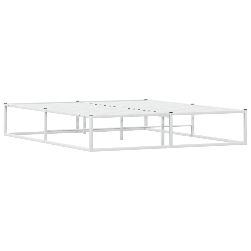 Πλαίσιο κρεβατιού χωρίς στρώμα Λευκό 160x200 cm Μεταλλικό - Pakobazaar
