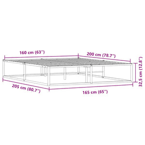 Πλαίσιο κρεβατιού χωρίς στρώμα Λευκό 160x200 cm Μεταλλικό - Pakobazaar