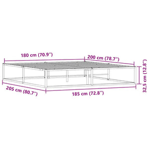 Πλαίσιο κρεβατιού χωρίς στρώμα Λευκό 180x200 cm Μεταλλικό - Pakobazaar