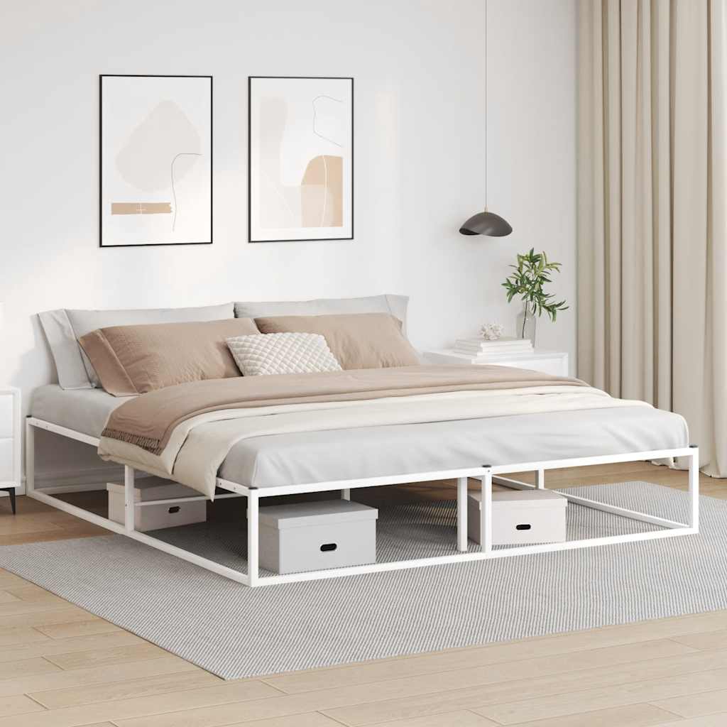 Πλαίσιο κρεβατιού χωρίς στρώμα Λευκό 180x200 cm Μεταλλικό - Pakobazaar