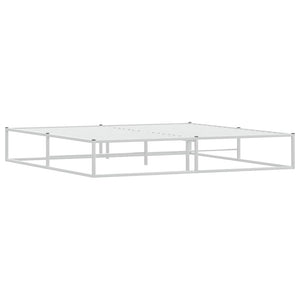 Πλαίσιο κρεβατιού χωρίς στρώμα Λευκό 200x200 cm Μεταλλικό - Pakobazaar