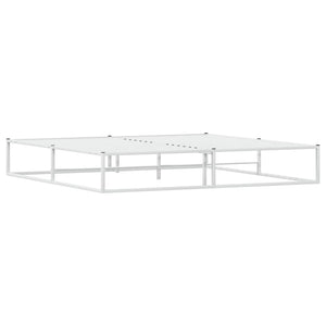 Πλαίσιο κρεβατιού χωρίς στρώμα Λευκό 200x200 cm Μεταλλικό - Pakobazaar