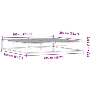 Πλαίσιο κρεβατιού χωρίς στρώμα Λευκό 200x200 cm Μεταλλικό - Pakobazaar