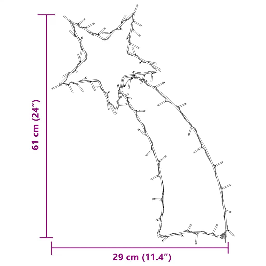 Χριστουγεννιάτικα Φωτάκια Shooting Star Silhouette 80 LED - Pakobazaar