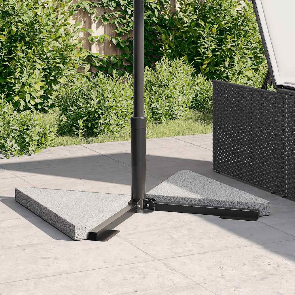 Πλάκες Βάρους Ομπρέλας 2 τεμ. Γκρι Γρανίτης Τριγωνικές 14 κ.