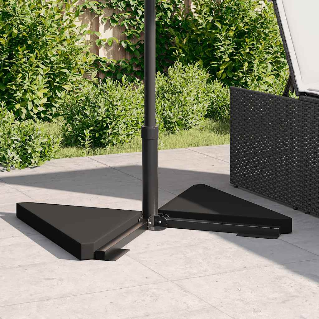 Πλάκες βαρών ομπρέλας 2 τεμάχια Μαύρος γρανίτης τριγωνικός 14kg - Pakobazaar