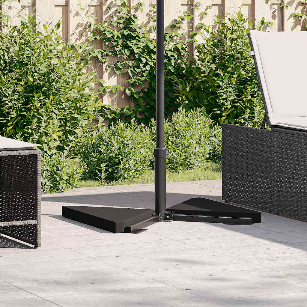 Πλάκες βαρών ομπρέλας 2 τεμάχια Μαύρος γρανίτης τριγωνικός 14kg - Pakobazaar