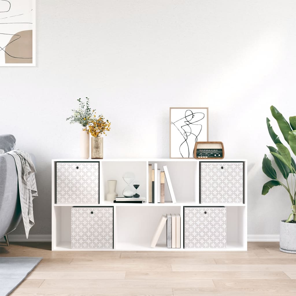 Πτυσσόμενα κουτιά αποθήκευσης 4 τεμάχια Κρεμ Μη υφασμένο ύφασμα