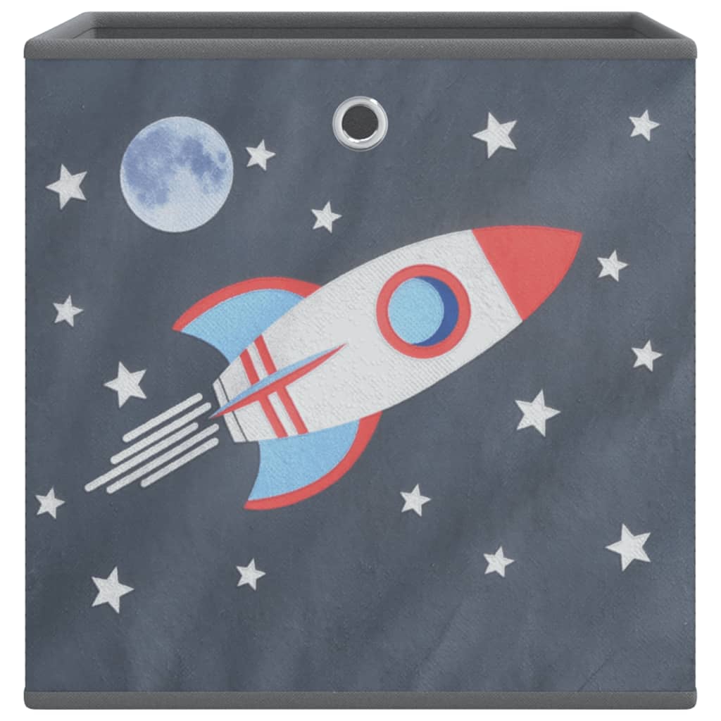 Πτυσσόμενα κουτιά αποθήκευσης 4 τεμάχια Γκρι Μη υφασμένο ύφασμα - Pakobazaar