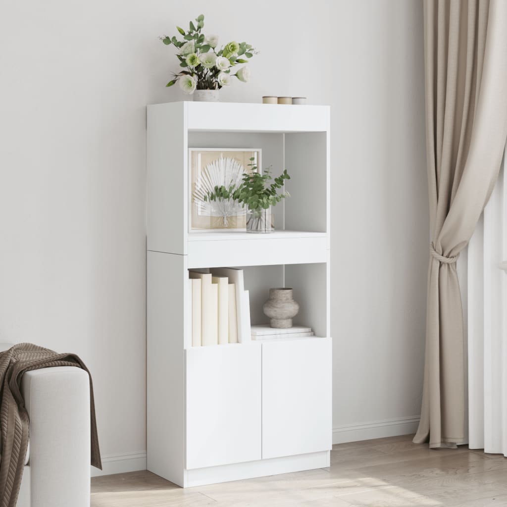 Ντουλάπι Λευκό 63x33x140 εκ. από Επεξεργασμένο Ξύλο - Pakobazaar