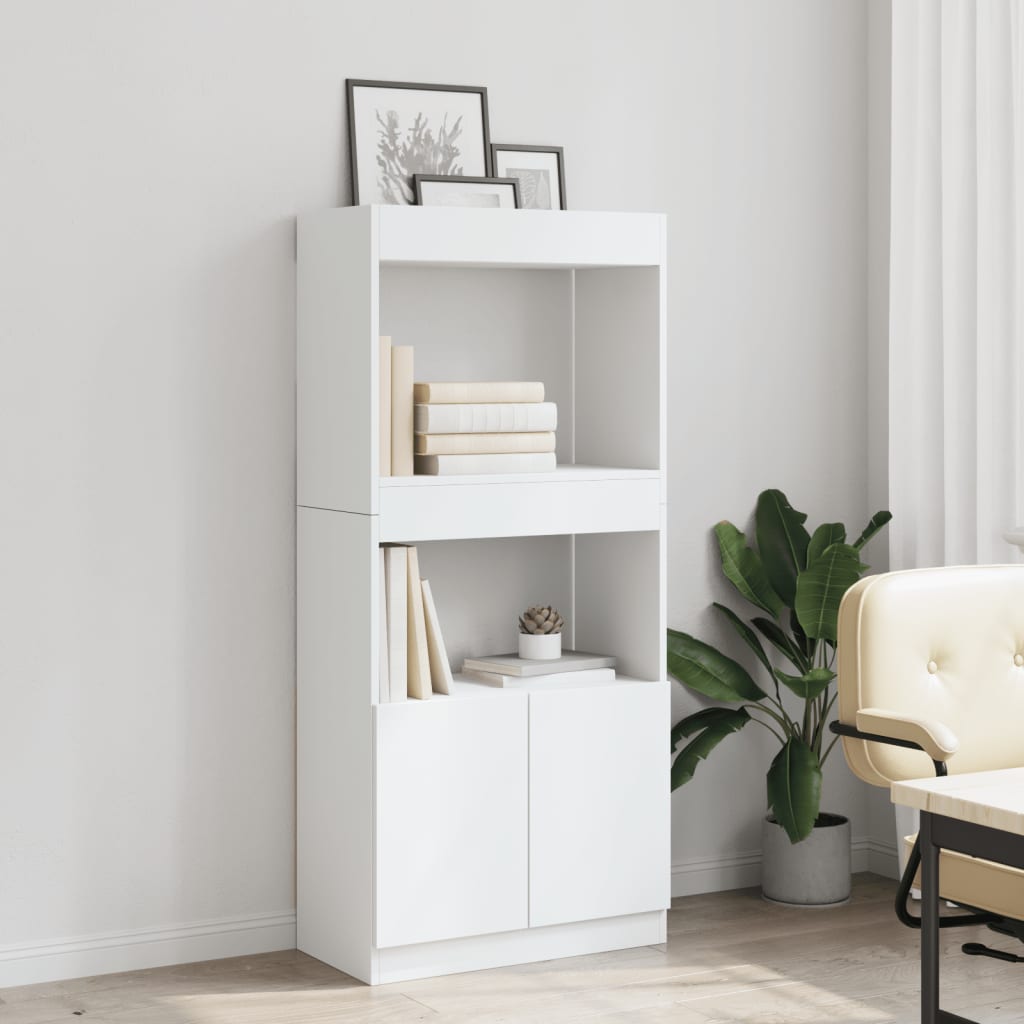 Ντουλάπι Λευκό 63x33x140 εκ. από Επεξεργασμένο Ξύλο - Pakobazaar