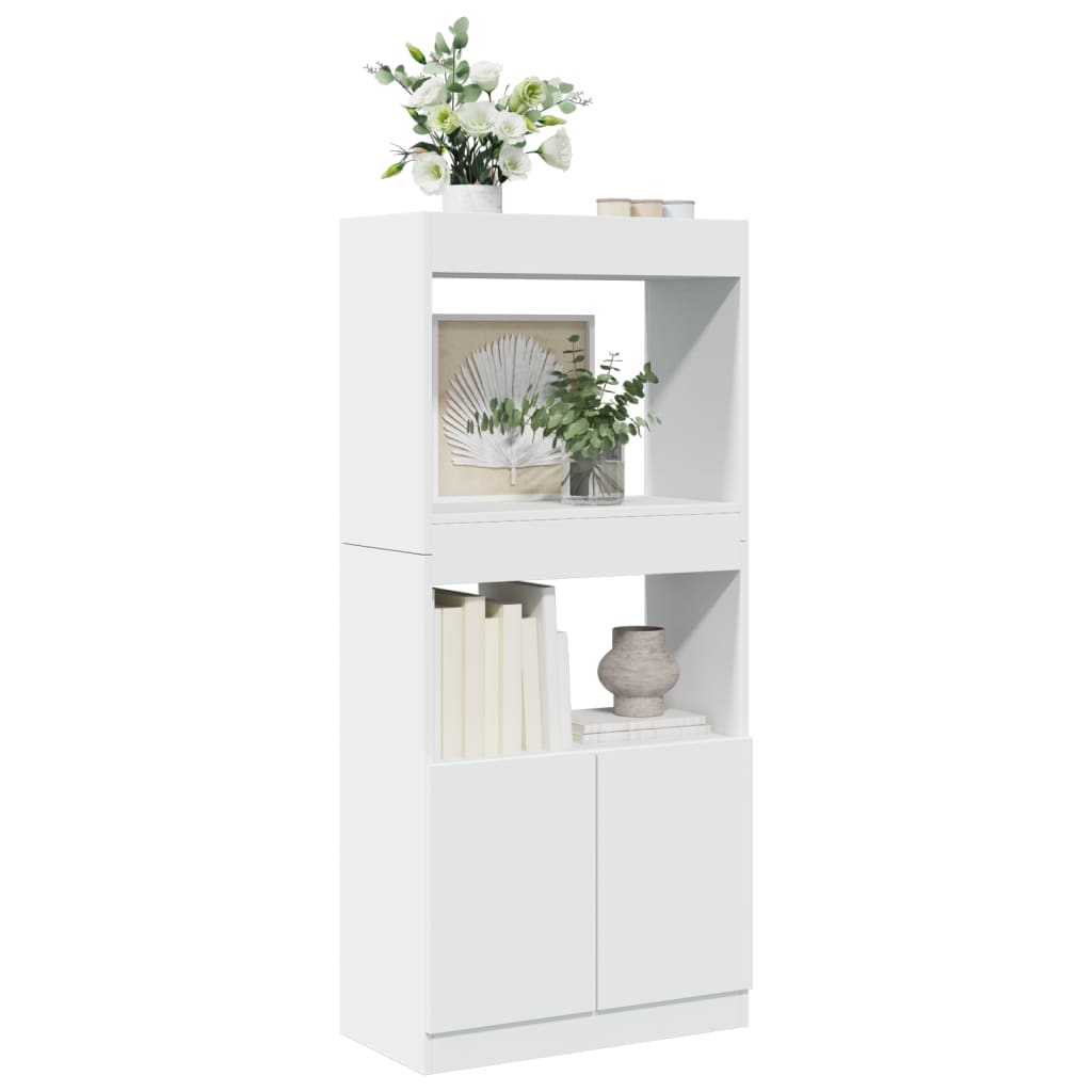 Ντουλάπι Λευκό 63x33x140 εκ. από Επεξεργασμένο Ξύλο - Pakobazaar