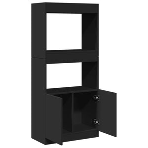 Ντουλάπι Μαύρο 63x33x140 εκ. από Επεξεργασμένο Ξύλο