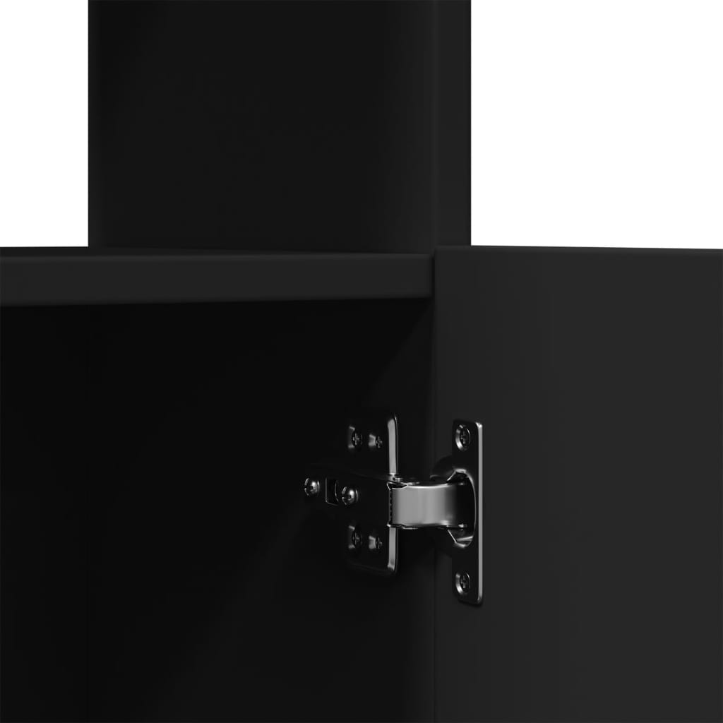 Ντουλάπι Μαύρο 63x33x140 εκ. από Επεξεργασμένο Ξύλο