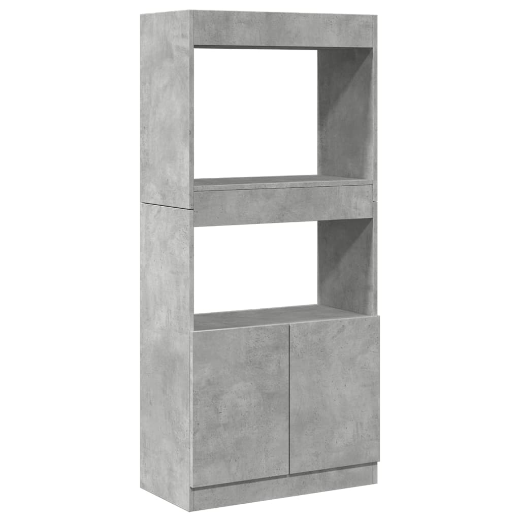 Ντουλάπι Γκρι Σκυρ. 63x33x140 εκ. από Επεξεργασμένο Ξύλο
