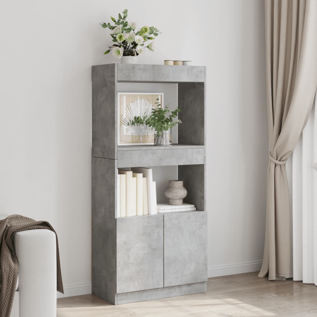 Ντουλάπι Γκρι Σκυρ. 63x33x140 εκ. από Επεξεργασμένο Ξύλο