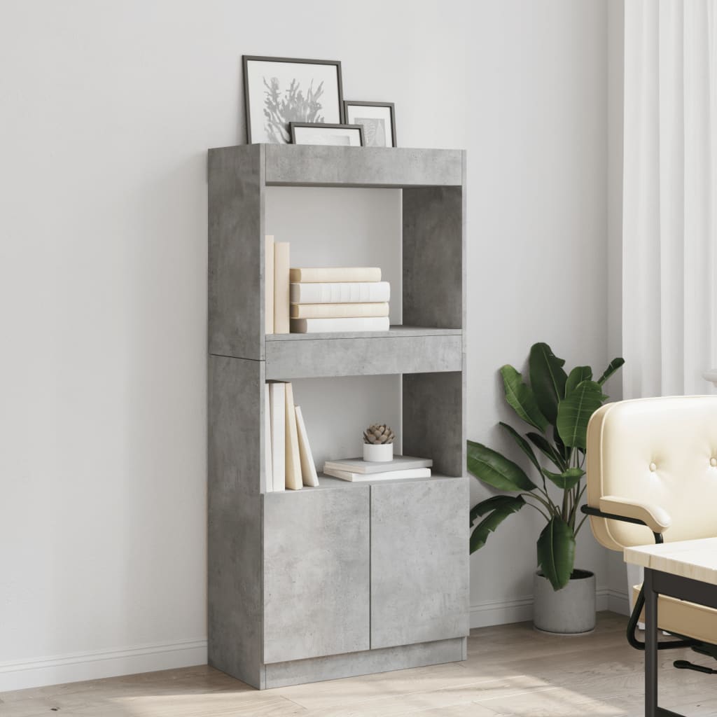 Ντουλάπι Γκρι Σκυρ. 63x33x140 εκ. από Επεξεργασμένο Ξύλο