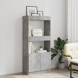 Ντουλάπι Γκρι Σκυρ. 63x33x140 εκ. από Επεξεργασμένο Ξύλο