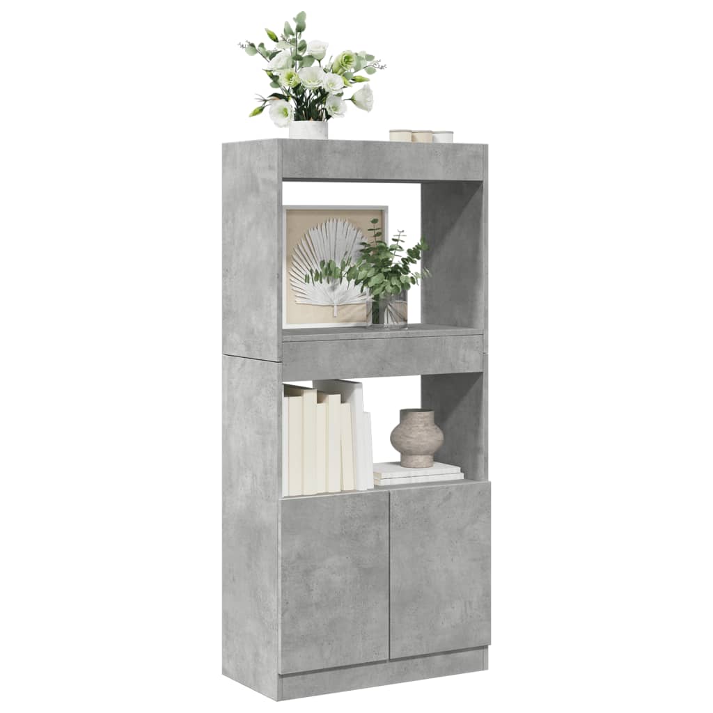 Ντουλάπι Γκρι Σκυρ. 63x33x140 εκ. από Επεξεργασμένο Ξύλο